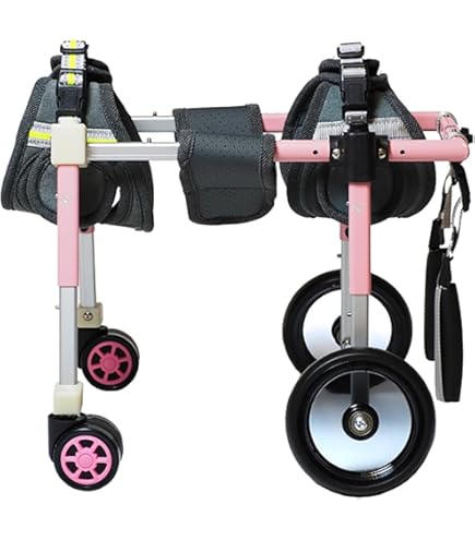 Walkin' Wheels 折りたたみ式犬用車いす Amazon | ウォーキン・ホイールズ 犬用車椅子 XXスモール ピンク